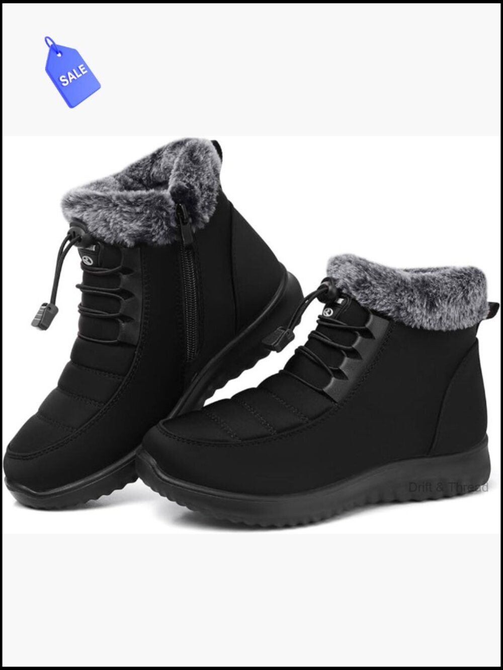 Women's Fur Lined Winter Snow Boots - Warm Slip On Ankle Booties